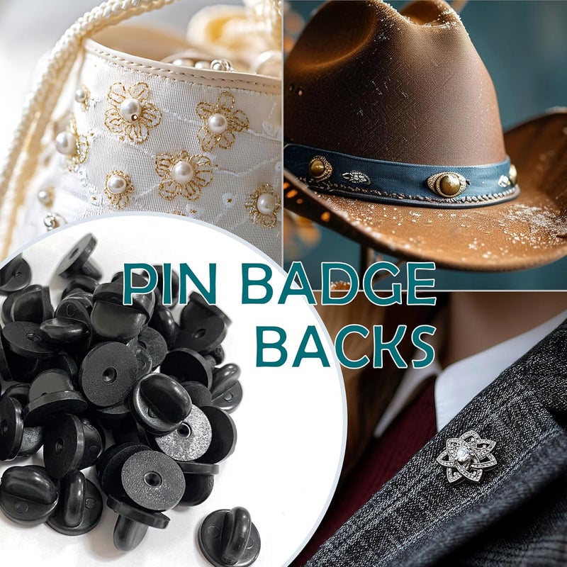 Quacc 50 PCS PVC Rubber Backings for Pins, Replacement Lapel Pin Badge Backs Holders Keepers for Replacement Uniform Enamel Badge - Image 5